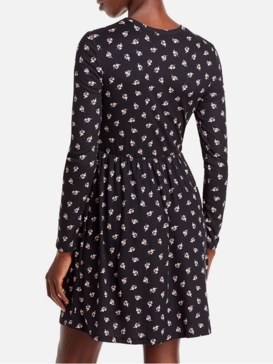 Aqua Black Dress with Pale Pink Floral Cutout - Picture 2 of 7